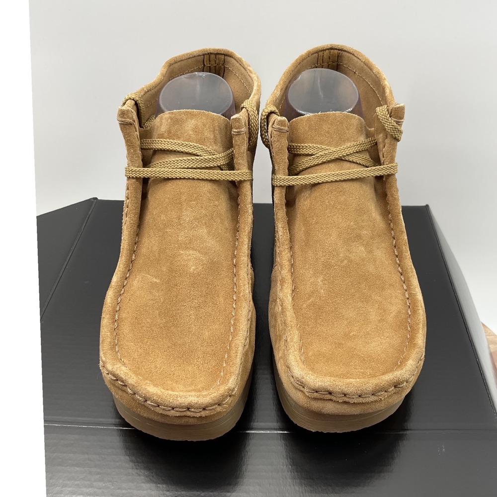 Clarks Wallabee Boot Tan Suede Moccasin Ankle Boots Womens 8.5 M